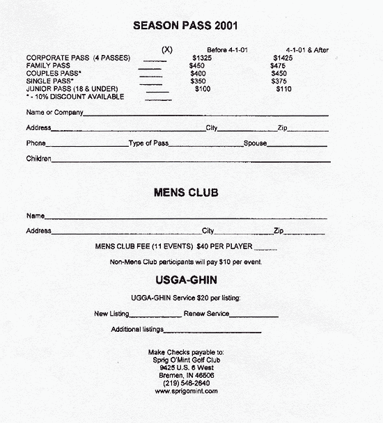 Men's Club Application
